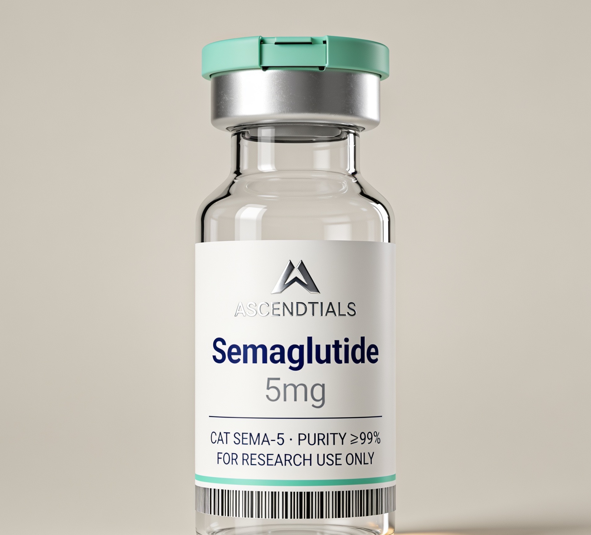 Ascendtials Semaglutide research peptide vial